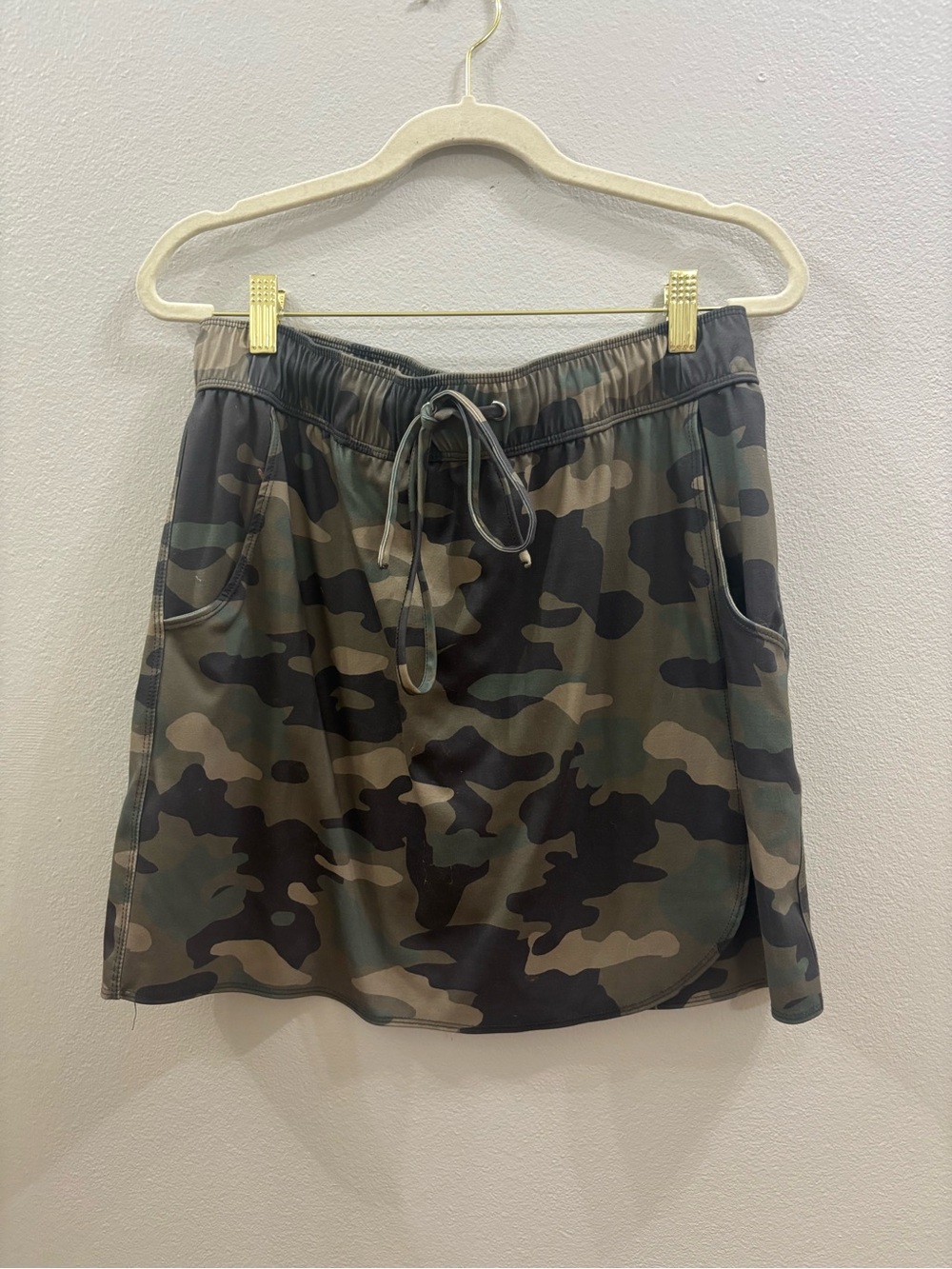 Zac & Rachel Camo Drawstring Skirt skort - Olive Green